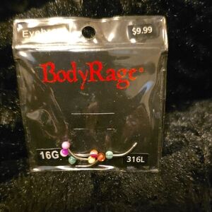 BodyRage Eyebrow Rings with Colorful Beads